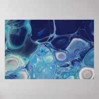 Navy Blue Fluid Abstract Modern Marble Swirl Art
