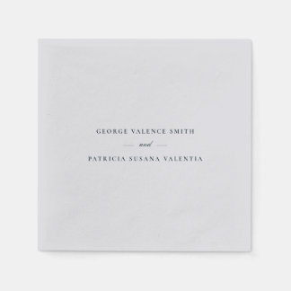 Navy Blue Formal Calligraphy Elegant | Wedding Napkin
