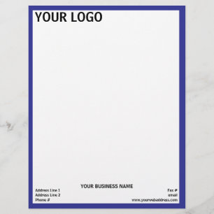 Navy Blue Frame Generic Adaptable Custom Letterhead