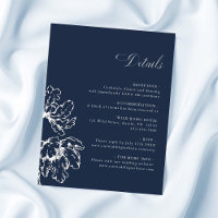 Navy Blue French Floral Wedding Details 