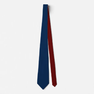 Navy blue front and maroon red back solid colour tie