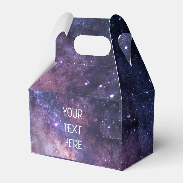 Navy Blue Galaxy Starry Night Stars Modern  Favour Box (Front Side)