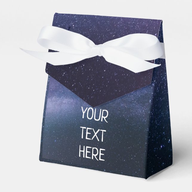 Navy Blue Galaxy Starry Night Stars Modern Favour  Box (Front Side)