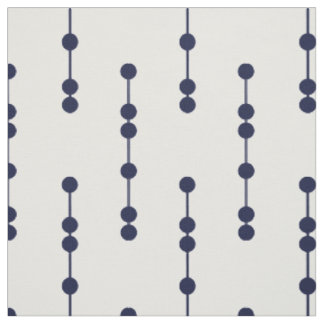 Navy Blue Geometric Dots Pattern Fabric