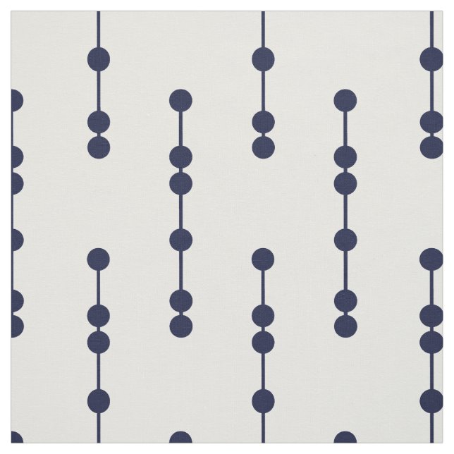 Navy Blue Geometric Dots Pattern Fabric (Swatch)