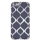 Navy Blue Geometric Ikat Tribal Print Pattern