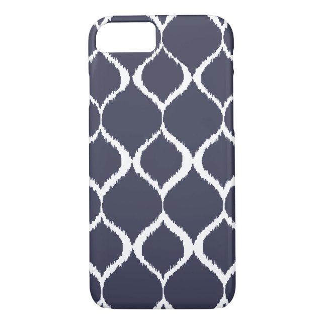 Navy Blue Geometric Ikat Tribal Print Pattern Case-Mate iPhone Case (Back)