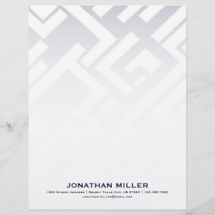 Navy Blue Geometric Shapes Letterhead