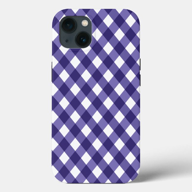 Navy blue gingham Case-Mate iPhone case (Back)