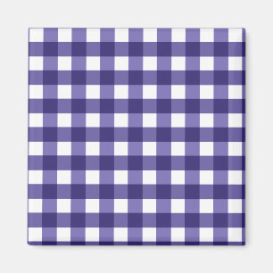 Navy blue gingham magnet