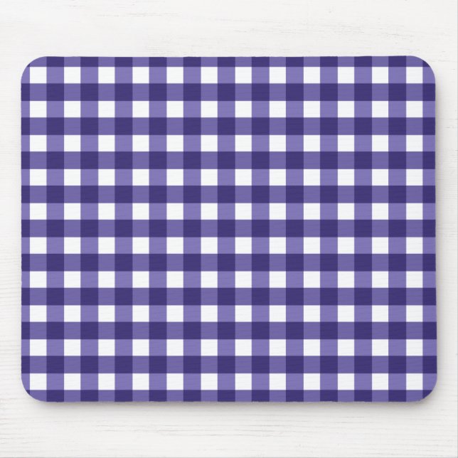 Navy blue gingham mouse pad (Front)