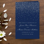 Navy Blue & Glam Silver Confetti Wedding Program<br><div class="desc">The navy blue & glam silver confetti wedding collection is perfect for any couple planning a romantic wedding celebration. The design features a chic navy blue background with glam silver confetti which is truly stunning and perfect for any special event. The wording incorporates the same silver colour of the design...</div>