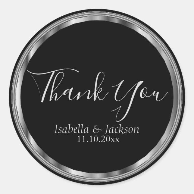 Navy Blue Glitter and Silver  Classic Round Sticker (Front)