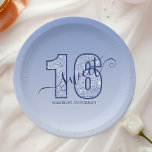 Navy Blue Glitter Script Sweet 16 Paper Plate<br><div class="desc">Celebrate a special milestone with these elegant navy blue glitter script Sweet 16 birthday paper plates. Featuring a stylish design with a shimmering navy blue number "16" and customisable script name, these plates add a touch of glamour to any sweet sixteen party. Perfect for serving cake, snacks, and party treats,...</div>