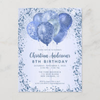Navy Blue Glitter Sparkle Balloon Kids Birthday