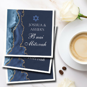 Navy Blue Gold B'nai Mitzvah Elegant Party Napkin