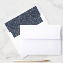 Navy Blue Gold Boho Floral Wedding