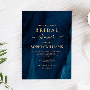 Navy Blue & Gold Bridal Shower Invitation