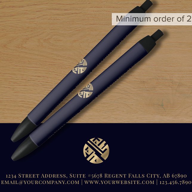 Navy Blue Gold Business Office Black Ink Pen (Creator Uploaded)