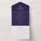 Navy Blue Gold Calligraphy All in One Wedding  