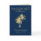 Navy Blue Gold Cancun Mexico Wedding Passport