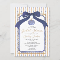 Navy Blue & Gold Chinoiserie Pumpkin Bridal Shower