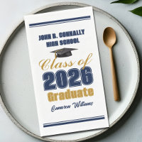Navy Blue Gold Class of 2026 Graduation Party