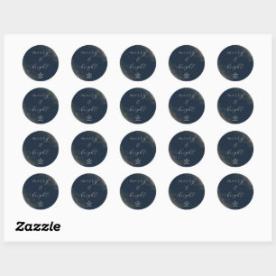 Navy Blue Gold Dust Holiday Seal Sticker