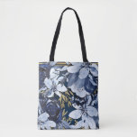 Navy Blue & Gold Elegant Modern Watercolor Floral Tote Bag<br><div class="desc">Customise with or without text.</div>