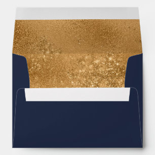 Navy Blue Gold  Envelope