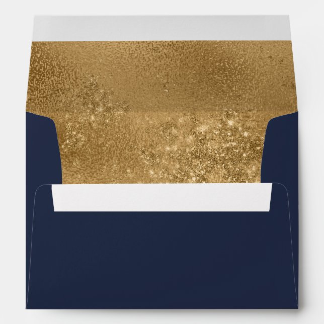 Navy Blue Gold  Envelope (Back (Bottom))
