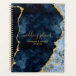 Navy Blue Gold Foil Agate Marble Wedding Plans Planner<br><div class="desc">Navy Blue & Gold Foil Watercolor Marble Agate Gilded Geode Design,  with Modern and Script fonts. Trendy and Chic Wedding or any event Wedding Plans Planner! ~ Check my shop to see the entire wedding suite for this design!</div>
