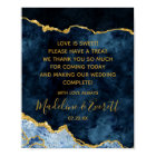 Navy Blue Gold Foil Love is Sweet Treat Table Sign