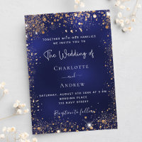 Navy blue gold glitter luxury wedding