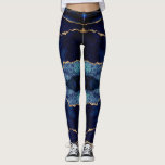 Navy Blue Gold Glitter Marble Gemstone Leggings<br><div class="desc">Leggings with Agate Navy Blue Gold Gemstone Marble Geode Glitter Sparkle Personalised Birthday - Anniversary or Wedding Gift / Suppliest - or Add Your Letter / Name - Text - Make Your Special Gift - Resize and move or remove and add text / elements with Customisation tool. Design by MIGNED....</div>