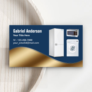 Navy Blue Gold Home Appliances Repair Business Card