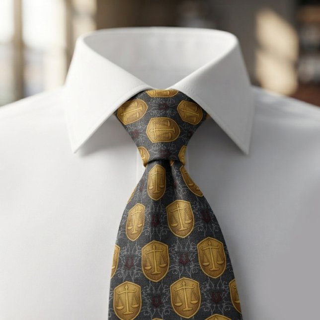 Navy Blue & Gold Justice Scales Tie (Creator Uploaded)