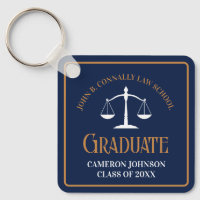 Navy Blue Gold Law School Graduation Keepsake
