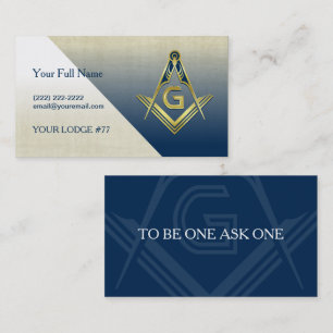 Navy Blue Gold Masonic Business Card Template
