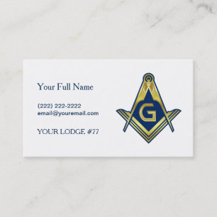 Navy Blue Gold Masonic Business Cards Freemason