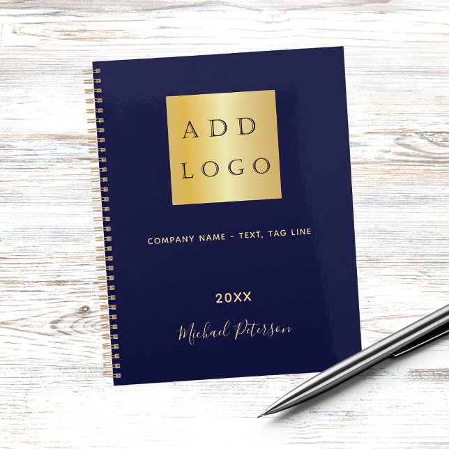 Navy blue gold name script business logo 2026 planner (Creator Uploaded)