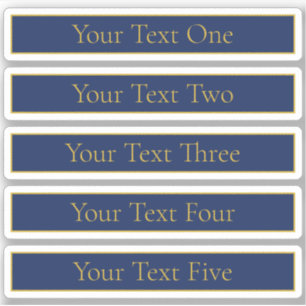 Navy Blue & Gold Name Surname or Business