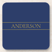 Navy Blue & Gold Name Surname or Business