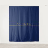 Navy Blue & Gold Name Surname or Business