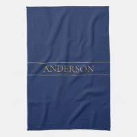 Navy Blue & Gold Name Surname or Business