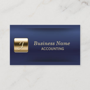 Navy Blue & Gold Professional Accounting Business Card