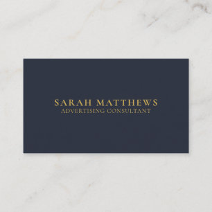 Navy Blue Gold Professional Modern Minimalist Business Card