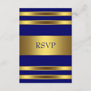 Navy Blue Gold RSVP