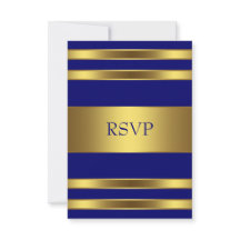 Navy Blue Gold RSVP