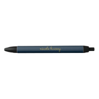 Navy Blue Gold Script | Stylish Monogram Modern